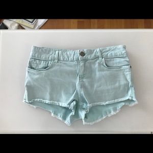 Topshop Cut Off Shorts Blue